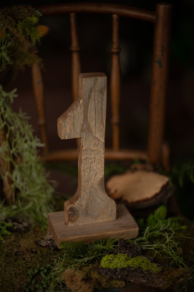 Cifra 1 - 30 cm, lemn reciclat - imagine 4