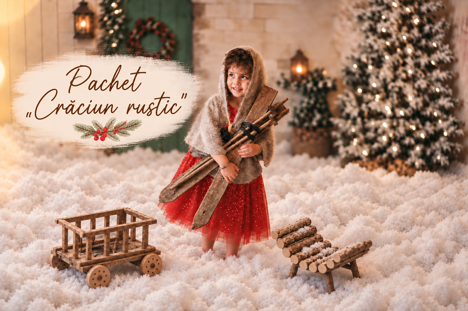 Pachet recuzita foto “Crăciun rustic”